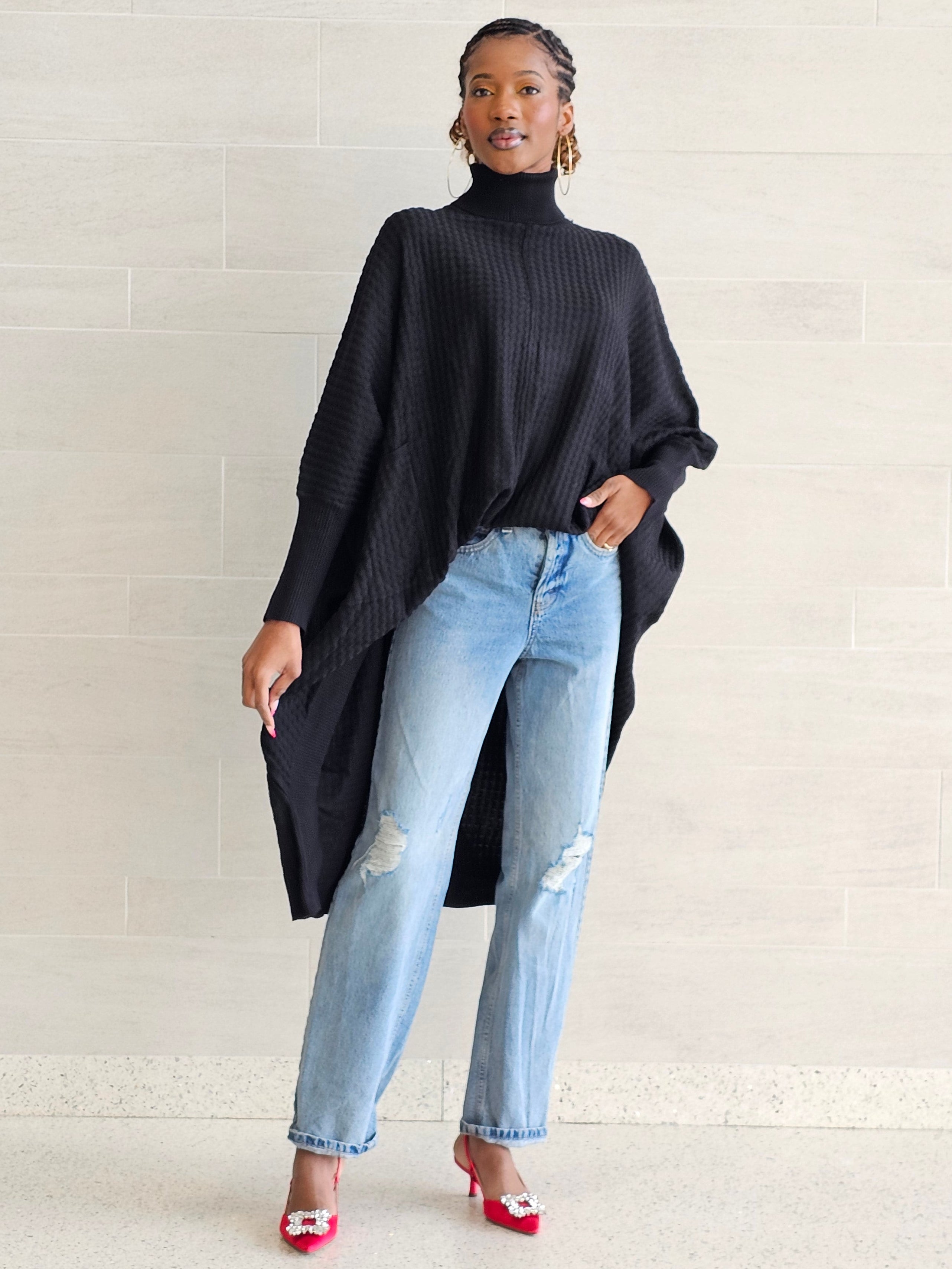 EdiLuxe High-Low Sweater Dress