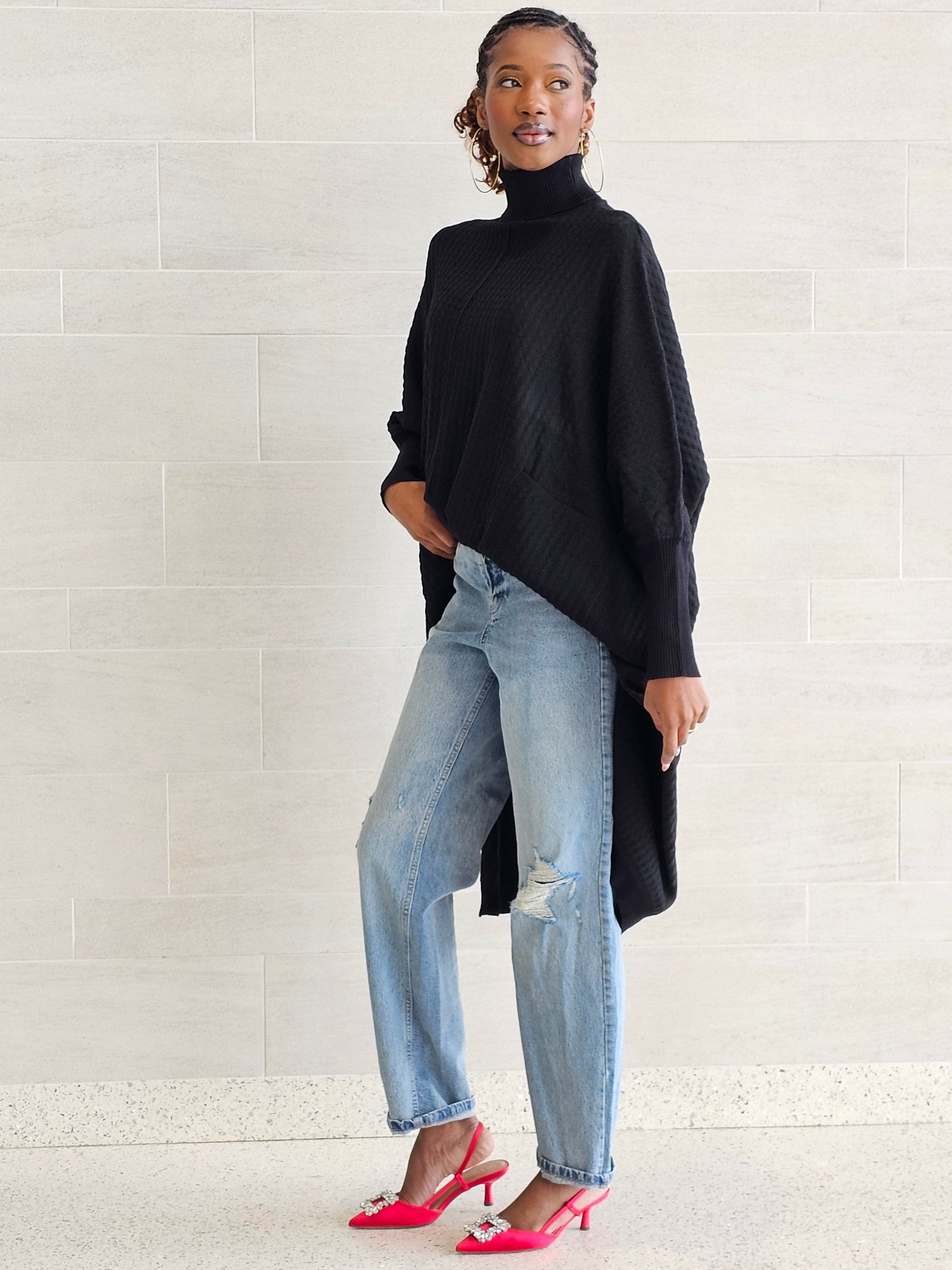 EdiLuxe High-Low Sweater Dress