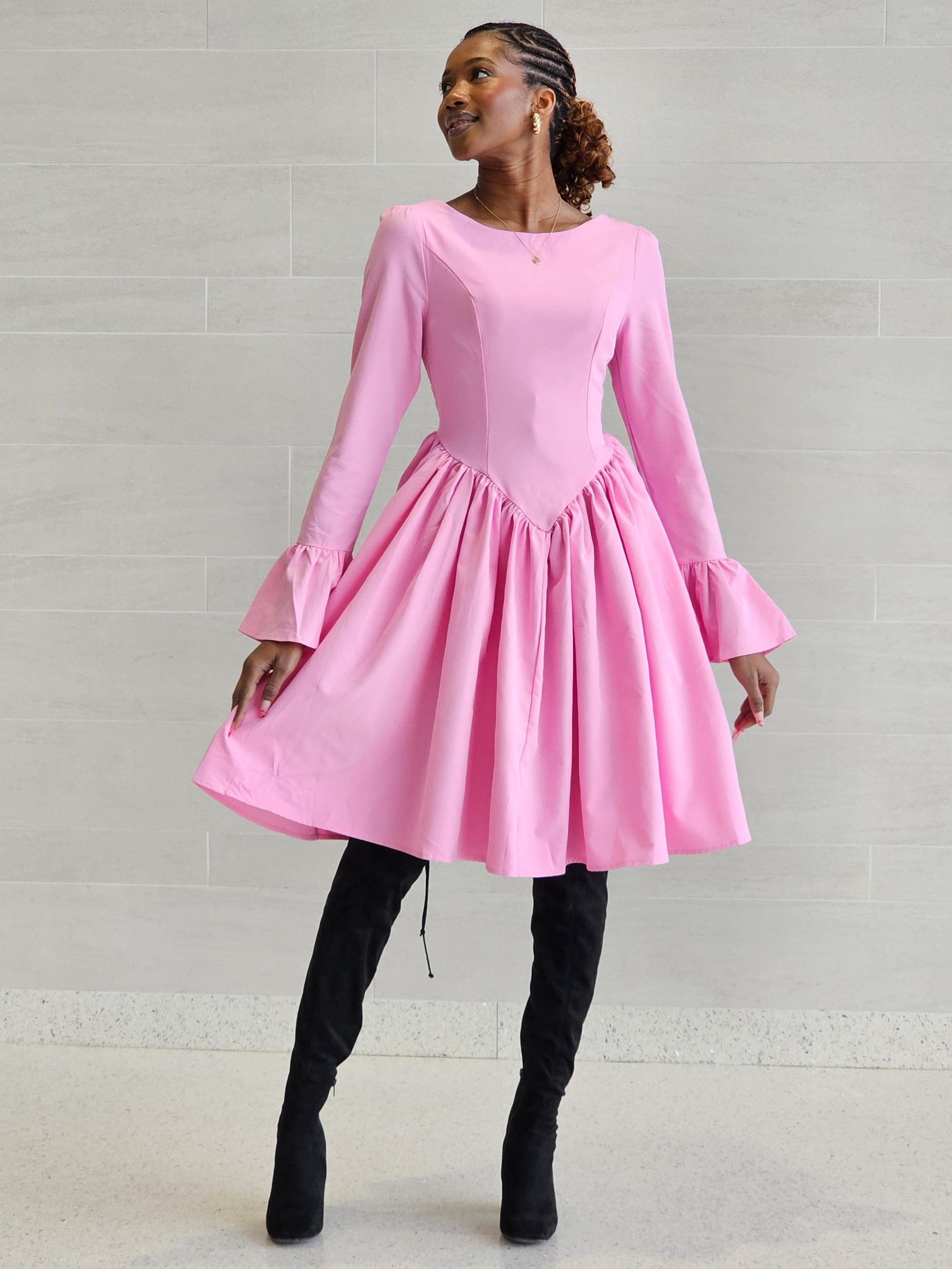 Rosalie Basque Waist Corset Midi Dress