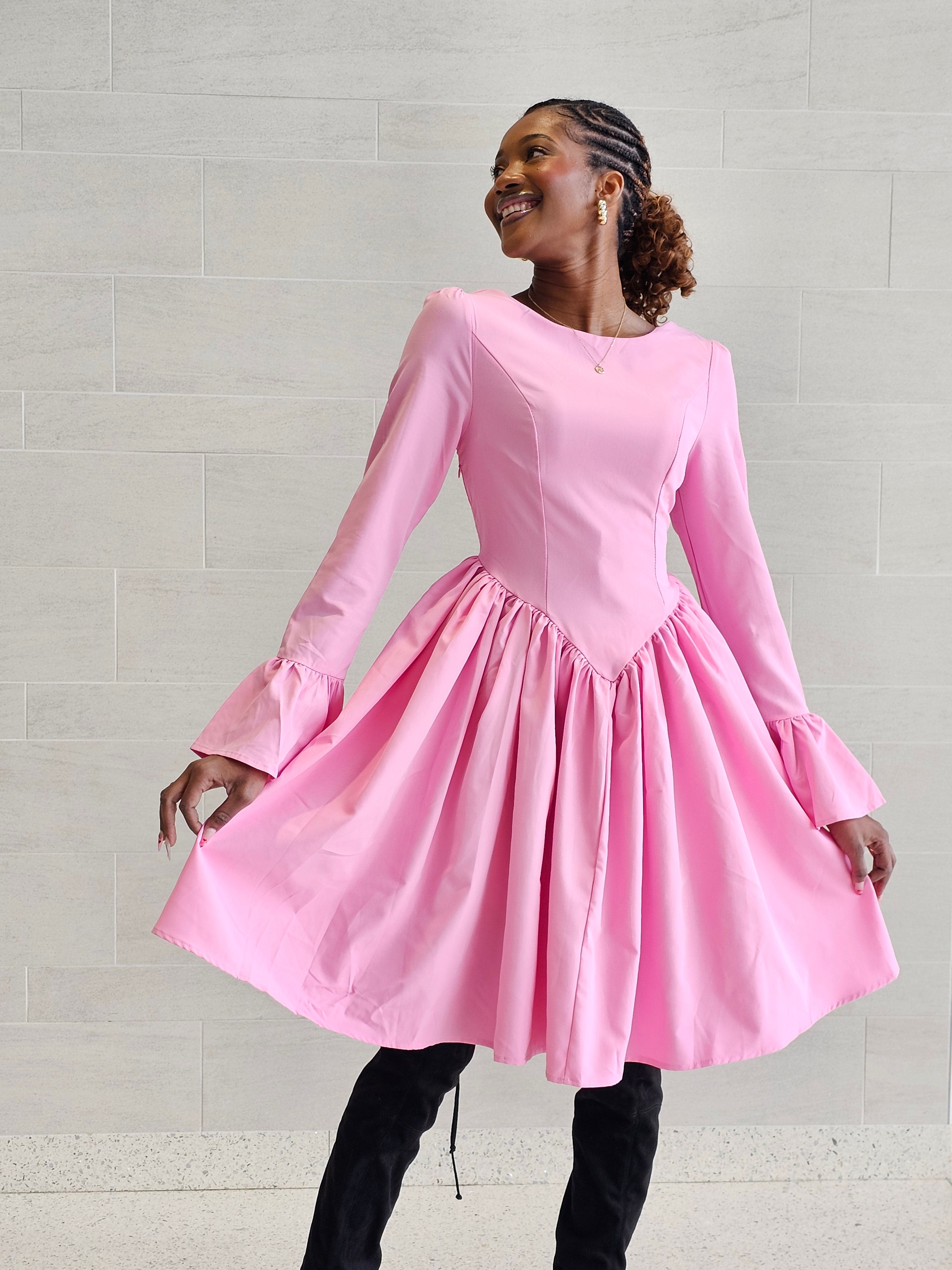 Rosalie Basque Waist Corset Midi Dress