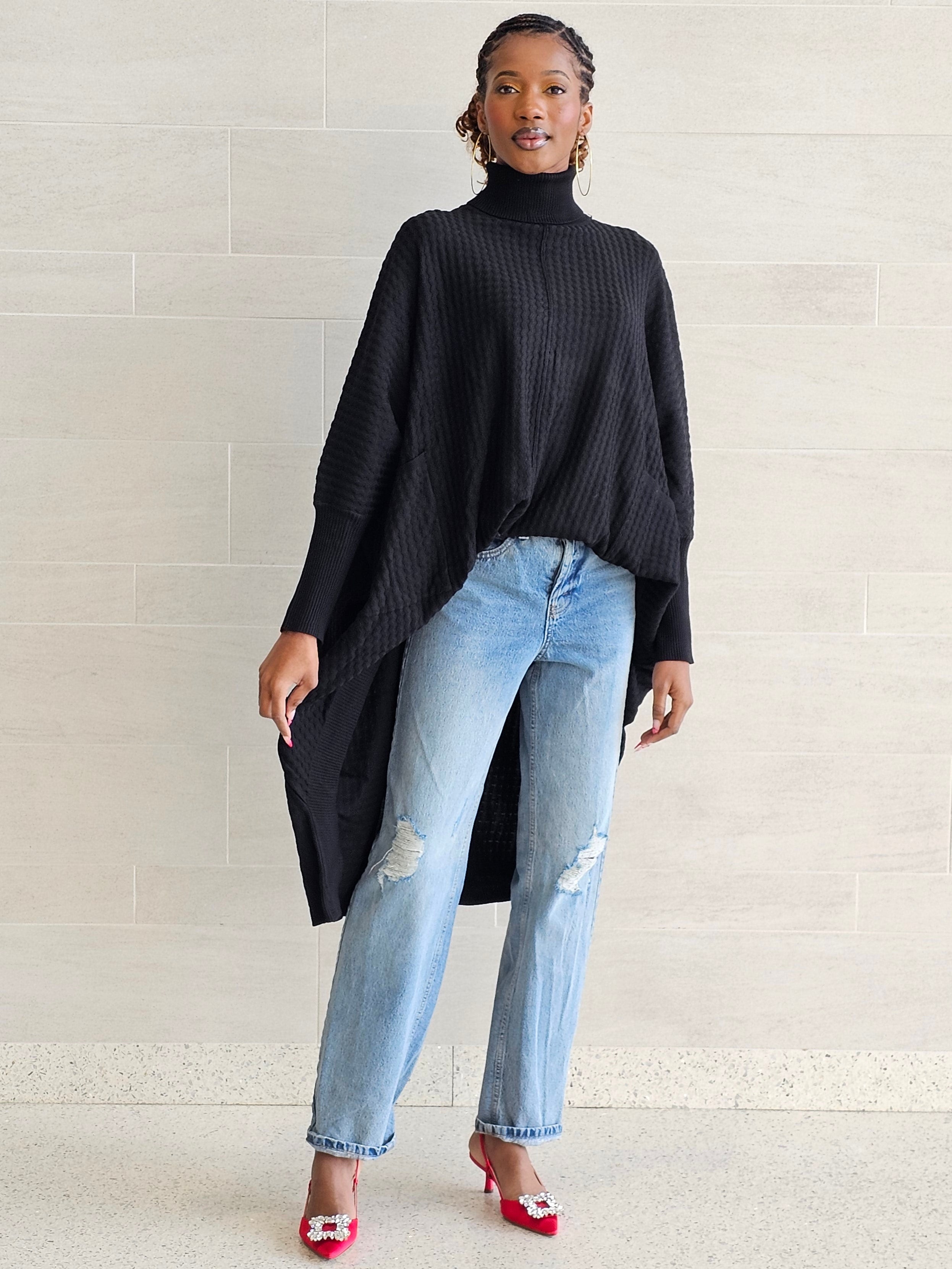 EdiLuxe High-Low Sweater Dress