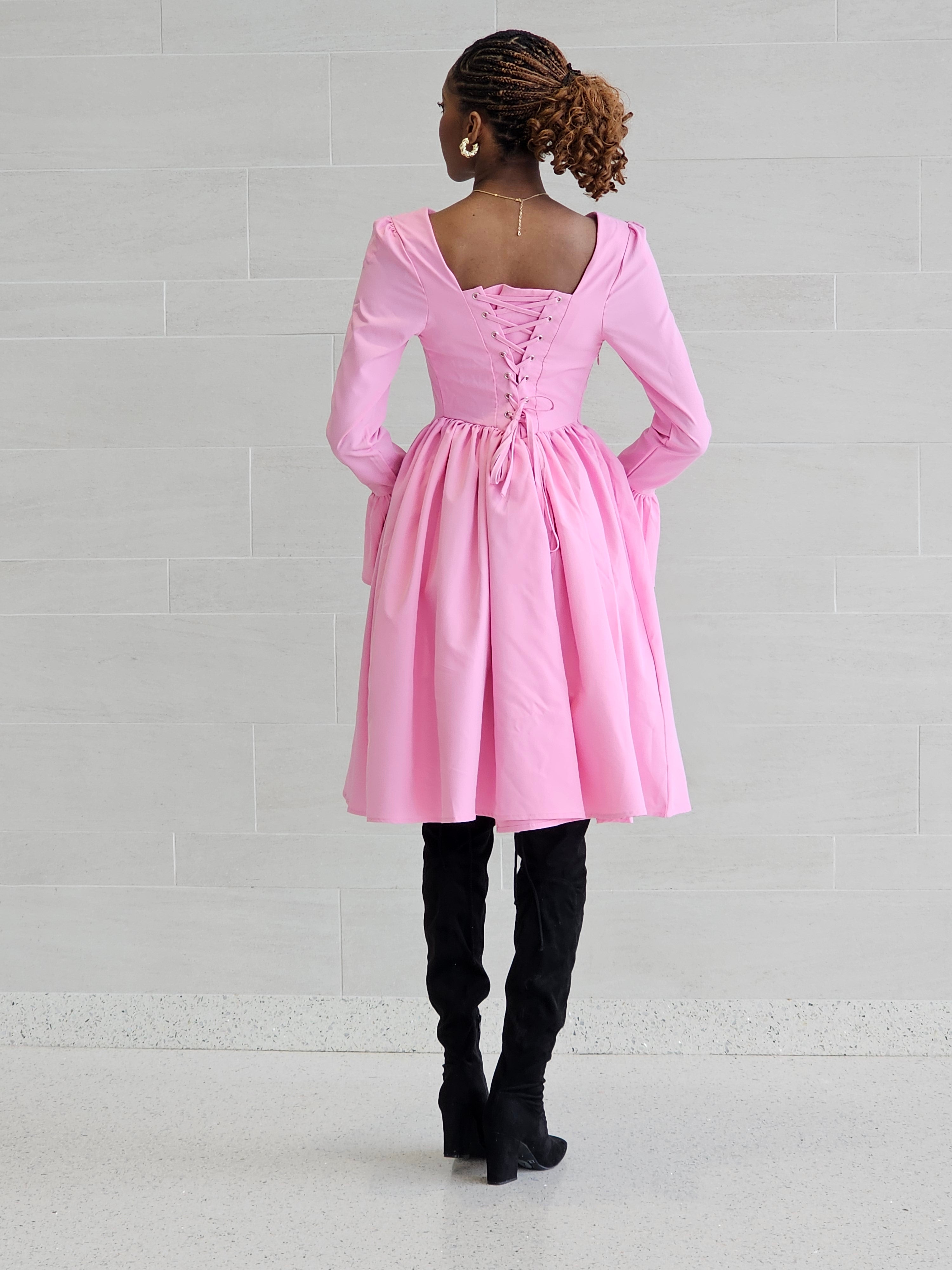 Rosalie Basque Waist Corset Midi Dress